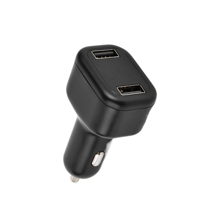 Incarcator auto spion cu tracker GPS cartela SIM 4G ascunsa, aplicatie gratuita de urmarire a smartphone-ului, ABS, Plug and play, multifunctional, urmarire in timp real, incarcare rapida, porturi USB duble, negru