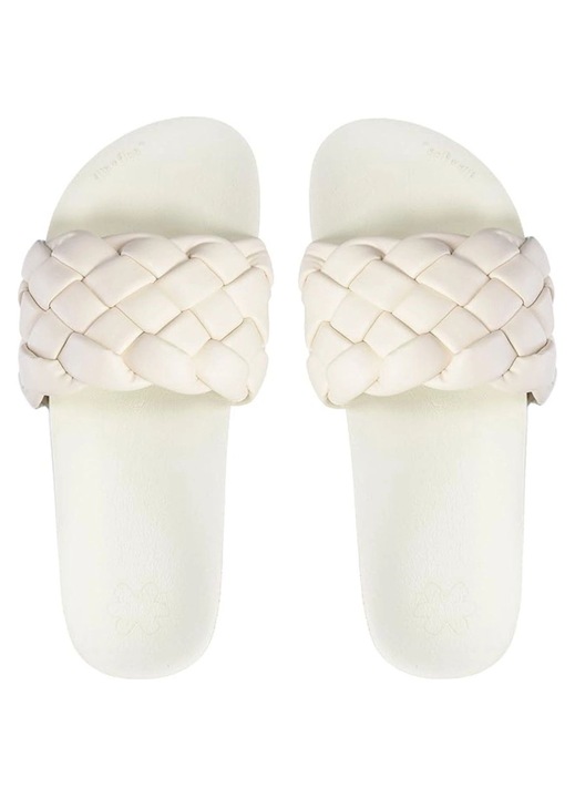 Slapi dama Flip Flop, ecru, sintetic, confortabili