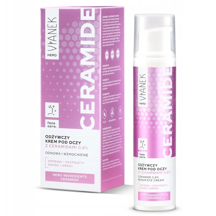 Crema de ochi hranitoare Sylveco Vianek Hero cu ceramide 0,8%, 15 ml, pentru toate tipurile de piele