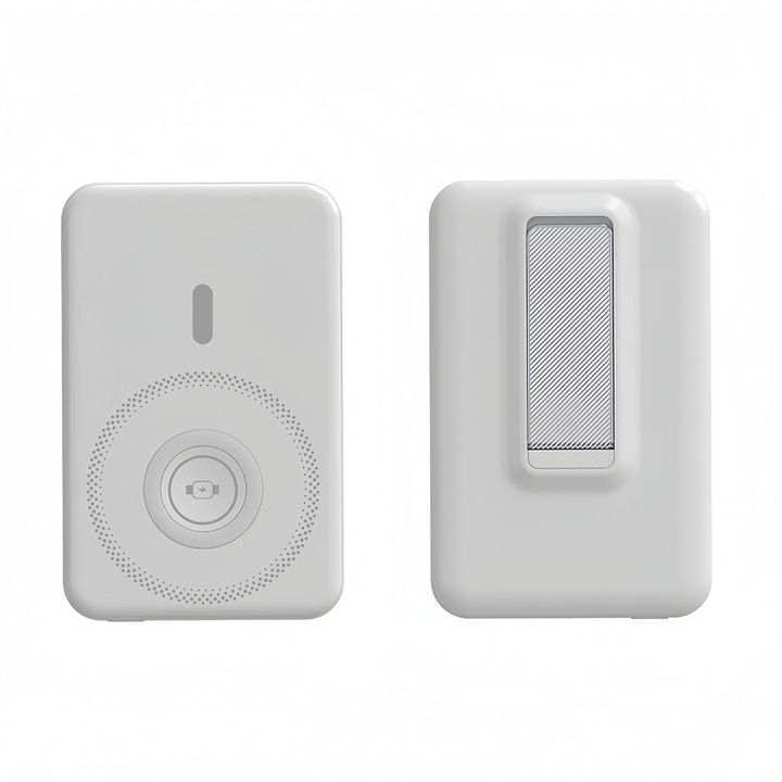 Power bank magnetic, Baterie externa, Vine cu suport, incarcare wireless 15W, 5000mAh, alb