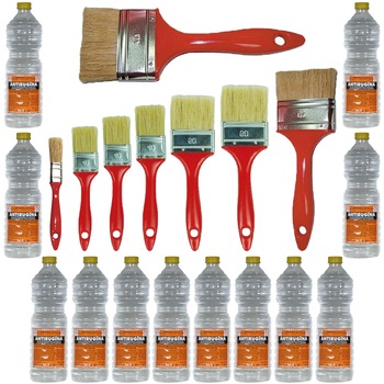 Pachet - 12 x Feruginol, Solutie pentru curatat rugina, 1L + 8 x Pensula pentru vopsea (20, 30, 40, 50, 60, 70, 80, 100mm) Pachet - 12 x Feruginol, Solutie pentru curatat rugina, 1L + 8 x Pensula pentru vopsea (20, 30, 40, 50, 60, 70, 80, 100mm)