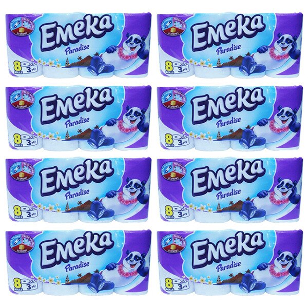 Pachet 8baxuri xEmeka Hartie igienica, 3 Straturi, 8 role/bax