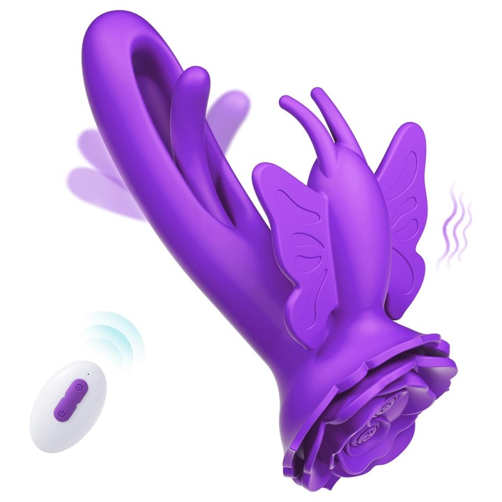 BYONDSELF vibrátor nőknek, távirányítóval/pofonnal/vibrációval, 9 rezgéstípus, 4 stimulációs típus, szilikon, vízálló, lila