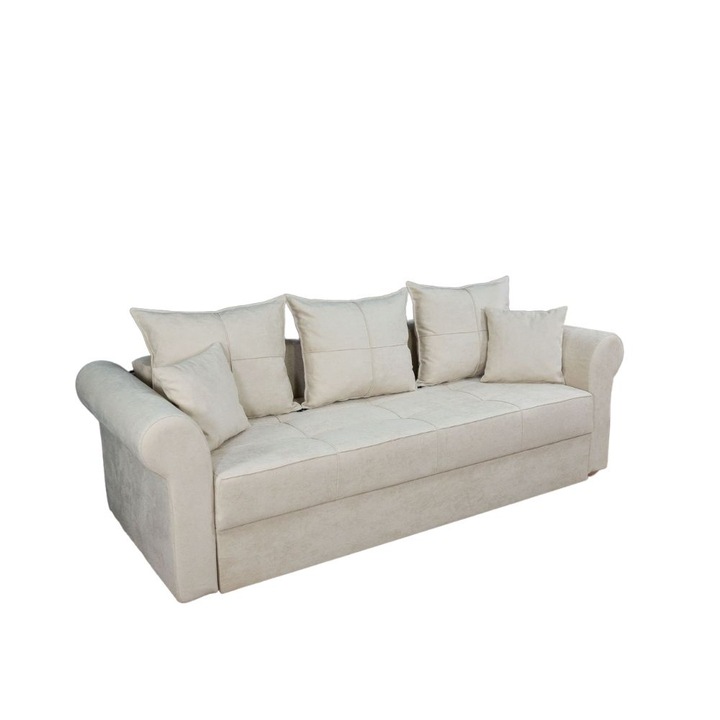 Canapea Extensibila Elsa Bonell Mini - Lemon 01, 230 x 96 x 75 cm, Bej Deschis