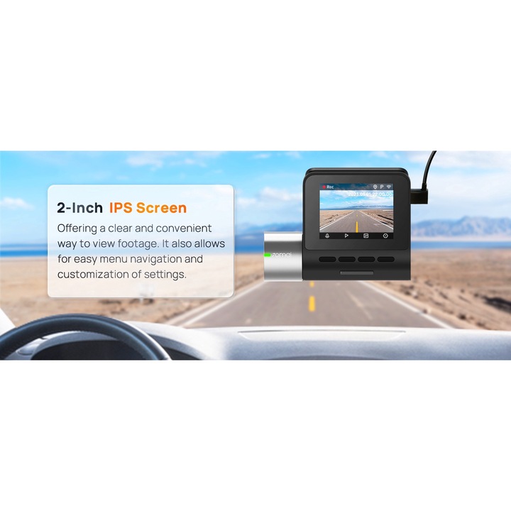 Camera auto 70mai Dash Cam A500S, 70mai 2.7K Front Dash Cam A500S, 1944P UHD Dash Cam for Cars with Sony IMX335