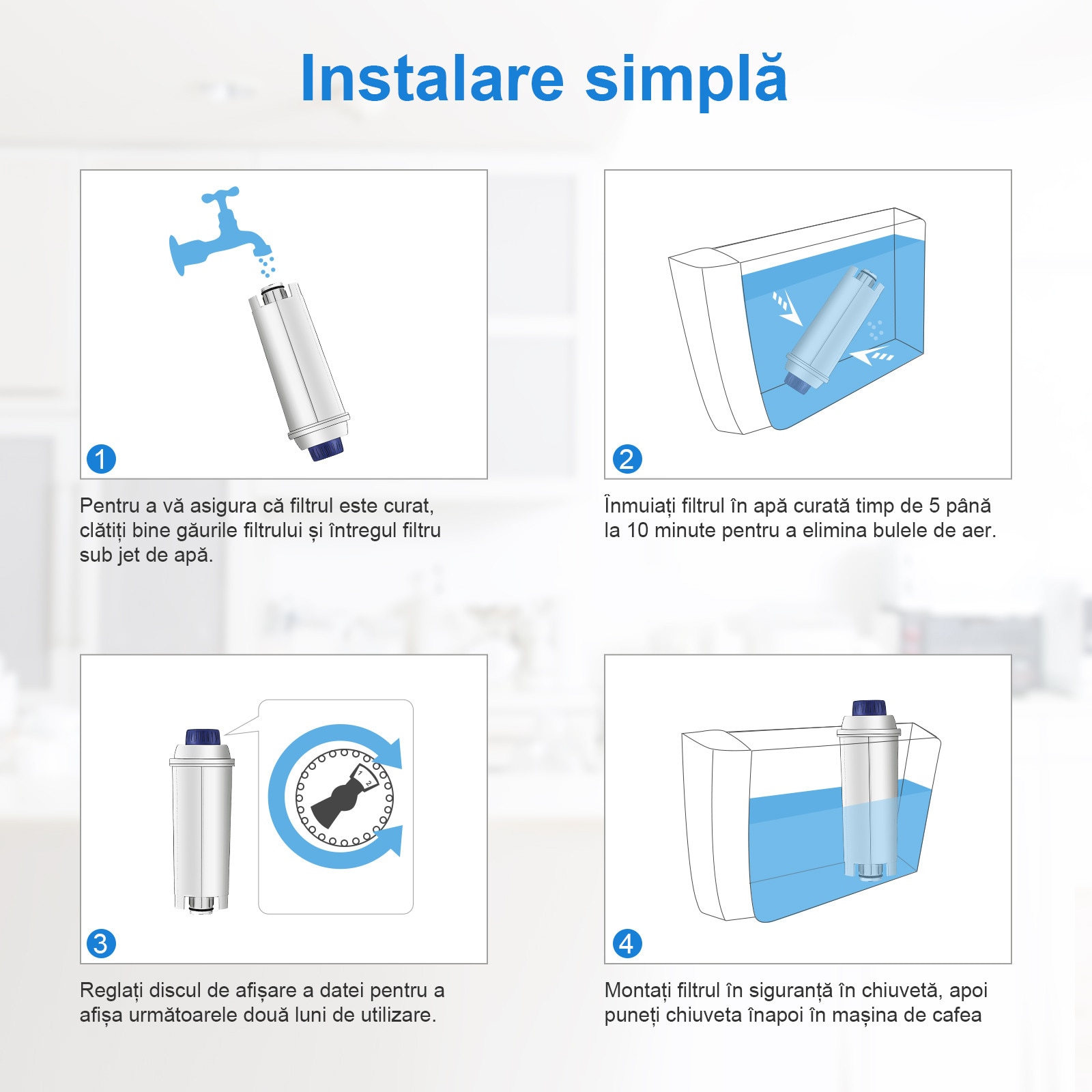 Lot De 6 Filtres à Eau Mutital M600 Compatibles DeLonghi DLSC002 - Pour ECAM, Dinamica, Magnifica, Primadonna - 1 An D'Utilisation