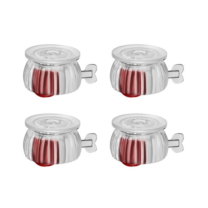 Set 4 Roti universale autoadezive, TOPMELON, roti autoadezive universale pentru mobilier, roti pentru mobilier fara gaurire, Rotire silentioasa, Lipiti ferm, Pentru mobila, Cutii de depozitare, 4x3cm, Transparent