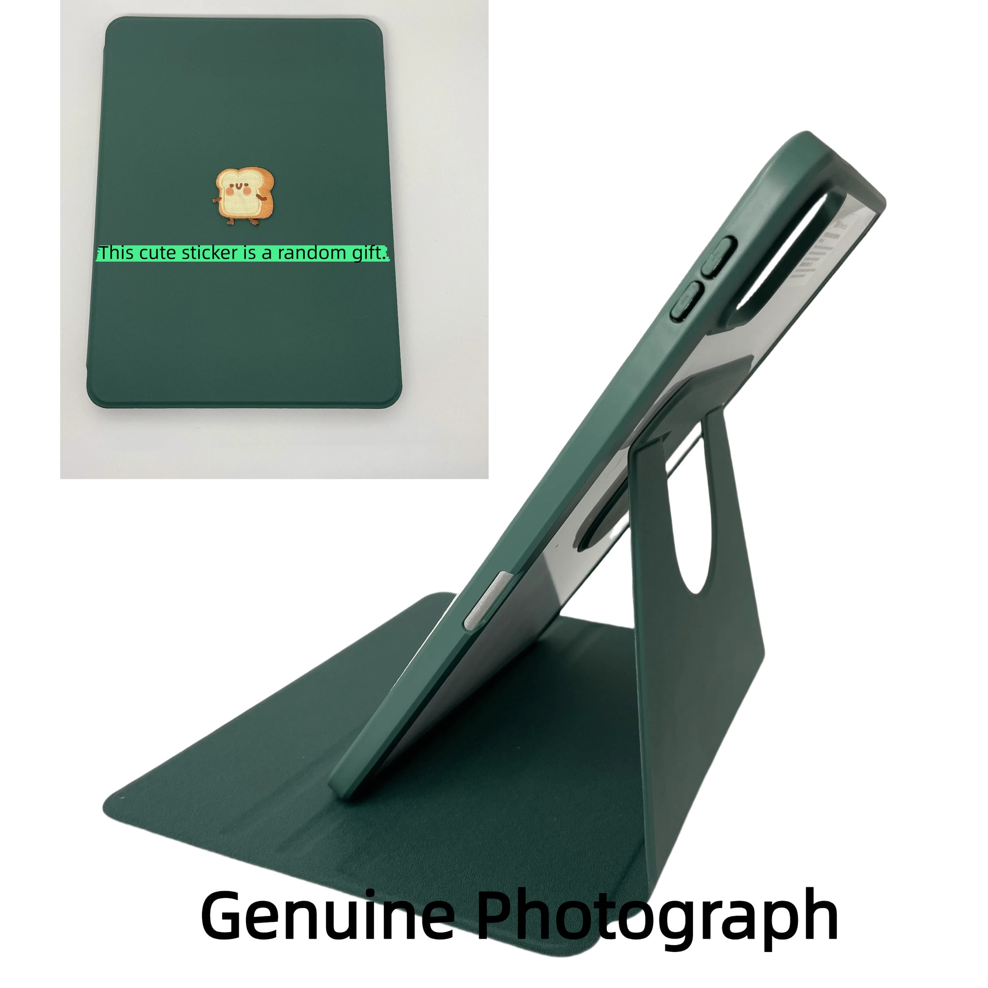 Husa tablete, Silicon, compatibila Xiaomi Pad7/7 pro 11.2 inch, pivotant 360°, verde inchis