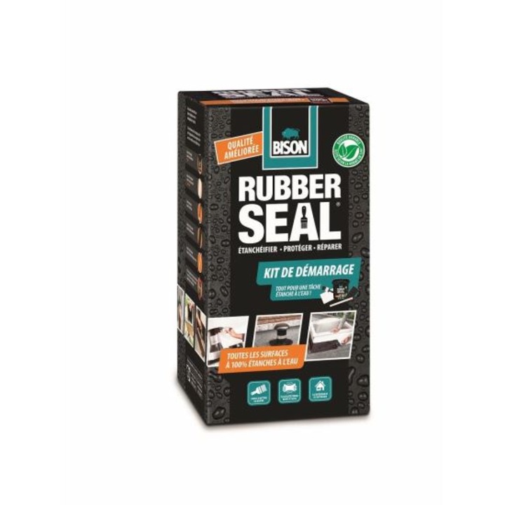 Kit pentru hidroizolatie pe baza de cauciuc si polimer BISON Rubber Seal Starterskit, 750ml