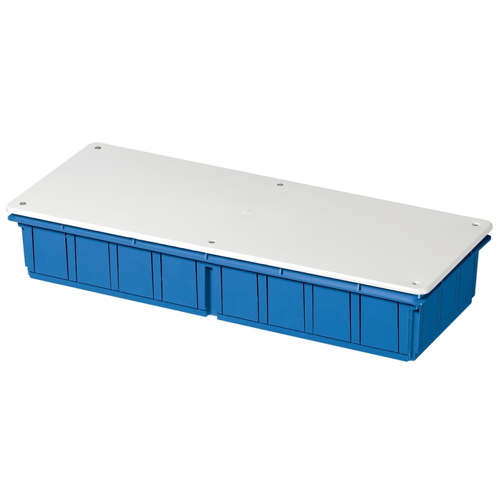 Doza, Cutie de Derivatie, Montaj Incastrat, Montarea Capacului ( Cu Suruburi), Halogen Free, IP40, 392x152x70mm, EC350C8BL Elettrocanali Italia