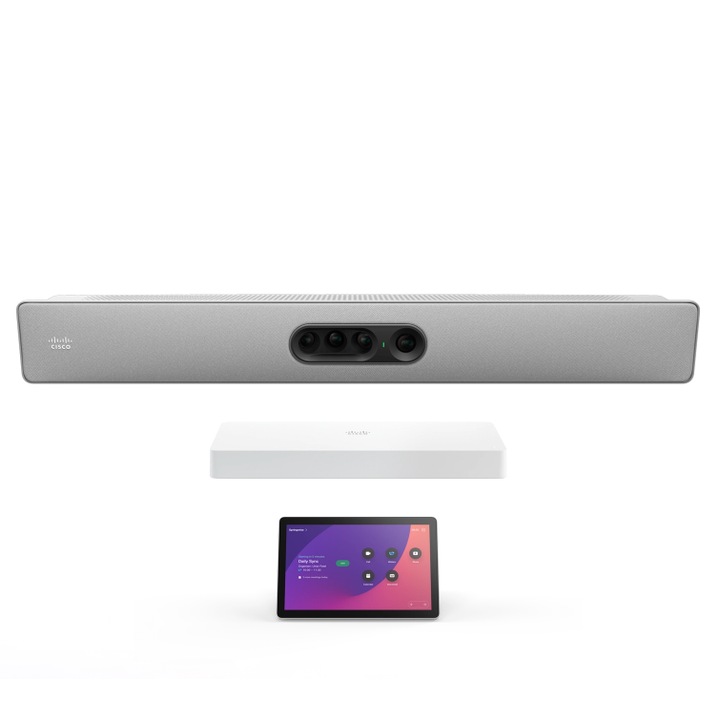 Cisco Webex Room Kit Plus Професионална видеоконферентна система със сензорен дисплей, Codec Plus и четирикамерна камера