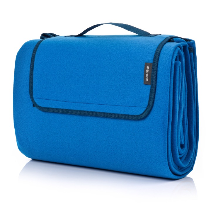 Одеяло за пикник, Meteor, Polar, Синьо, 160 x 210 см, Компактно, Термо, Тегло 0,8 кг, Идеално за къмпинг и плаж, Лесно за съхранение