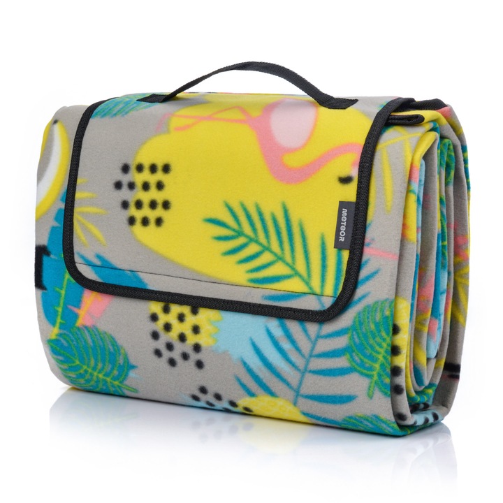 Одеяло за пикник, Meteor, Polar, 200 x 200 см, Многоцветно, Компактно, Термо, Идеално за къмпинг и плаж, Тегло 0,9 кг, Дебелина 0,5 см