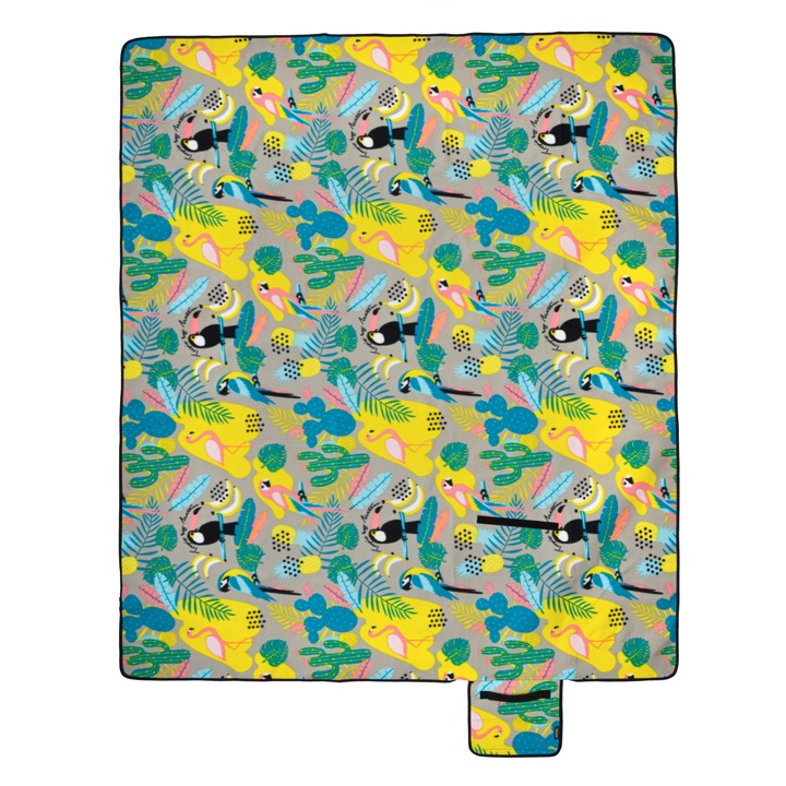 Patura de picnic, Meteor, Polar, Marron, 160 x 210 cm, Termic, Compact, Ideal pentru camping si plaja, Rezistent la apa, Usor de depozitat