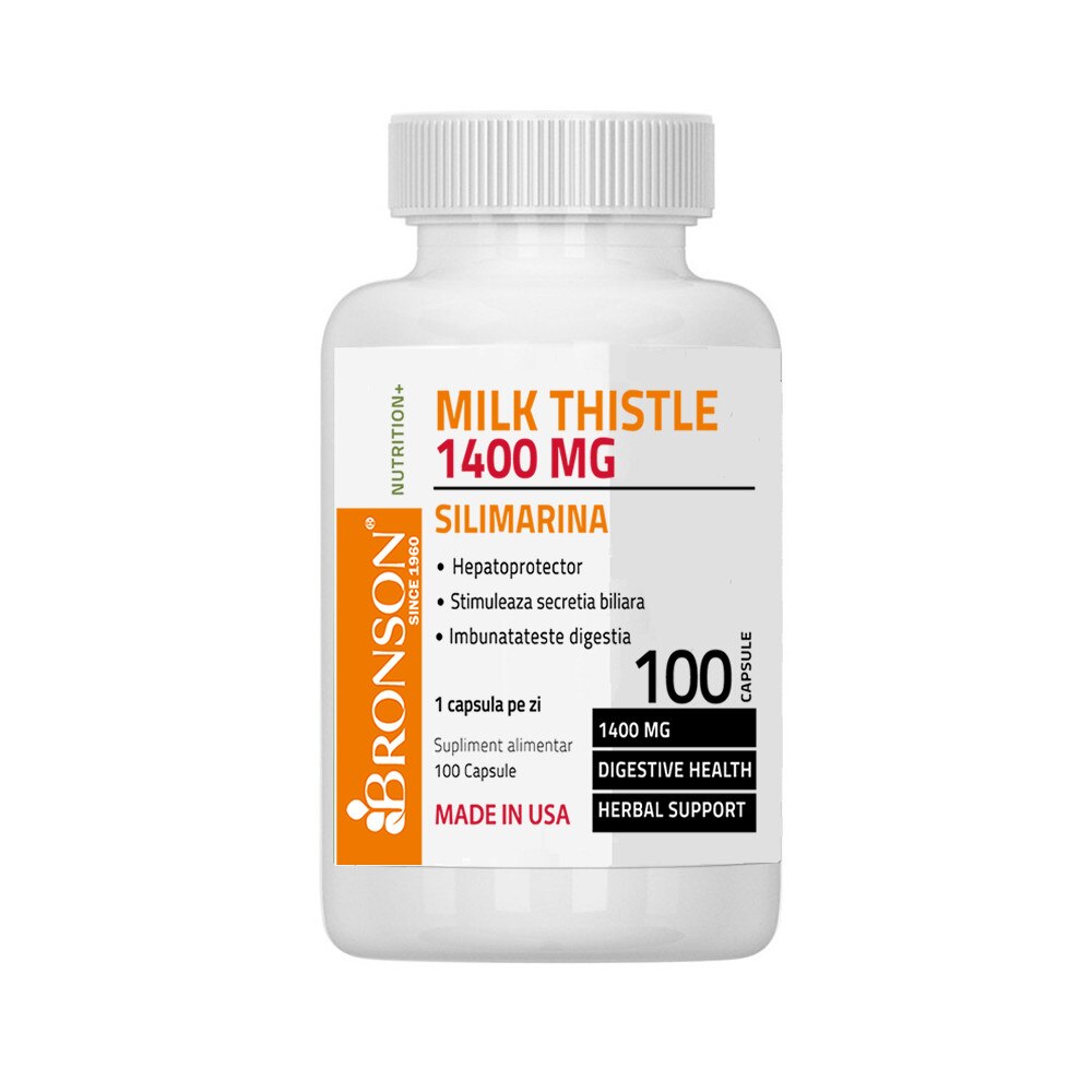 SILIMARINA / MILK THISTLE 1400 mg - 100 CAPSULE - BRONSON - Made in USA