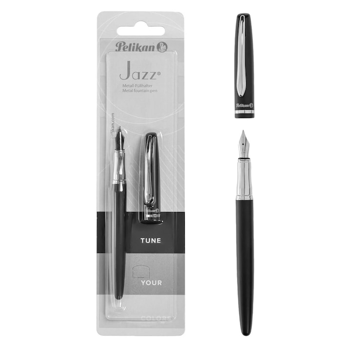 Stilou cu Corp Metalic Negru - Pelikan