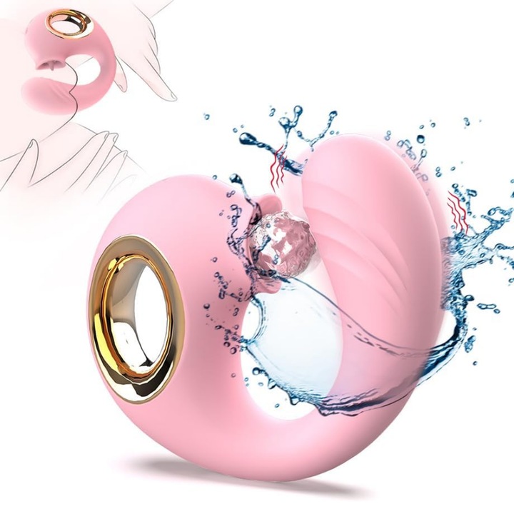 Vibrátor nyalással és erős vibrációval, MzcrJosv, 8 üzemmód, csikló és G-pont stimulátor, lüktető és nyalogató funkció, puha szilikon, vízálló, újratölthető USB, rózsaszín