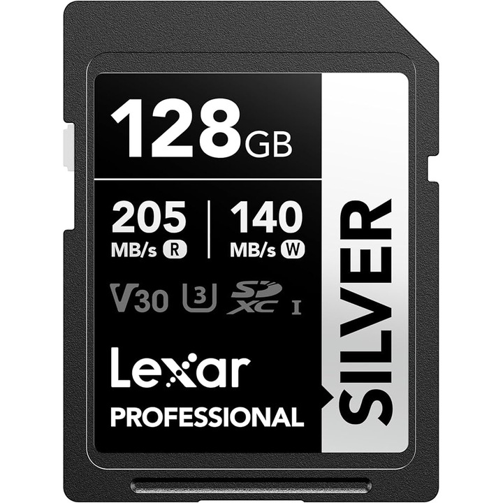 Card de Memorie Lexar SDXC Professional SILVER UHS-I/U3/4K R205/W140 (V30) 128GB