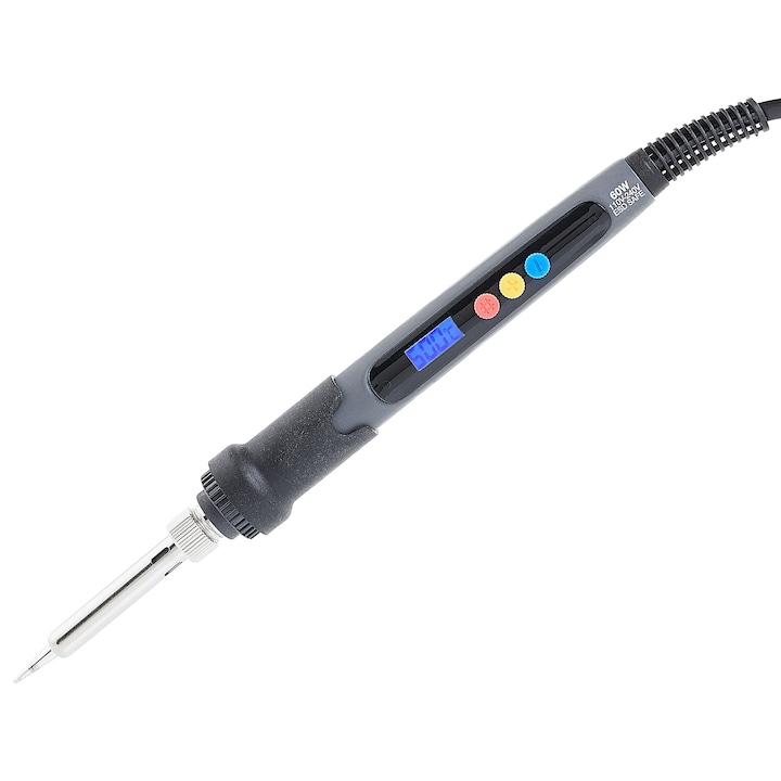 Pistol de lipit Techrebal NightIron 60W cu display, negru, 24x2.5cm