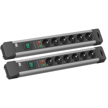 Set 2 Prelungitoare cu protectie la supratensiune Bachmann CONNECTUS, 6 prize, intrerupator, cordon 2m Set 2 Prelungitoare cu protectie la supratensiune Bachmann CONNECTUS, 6 prize, intrerupator, cordon 2m