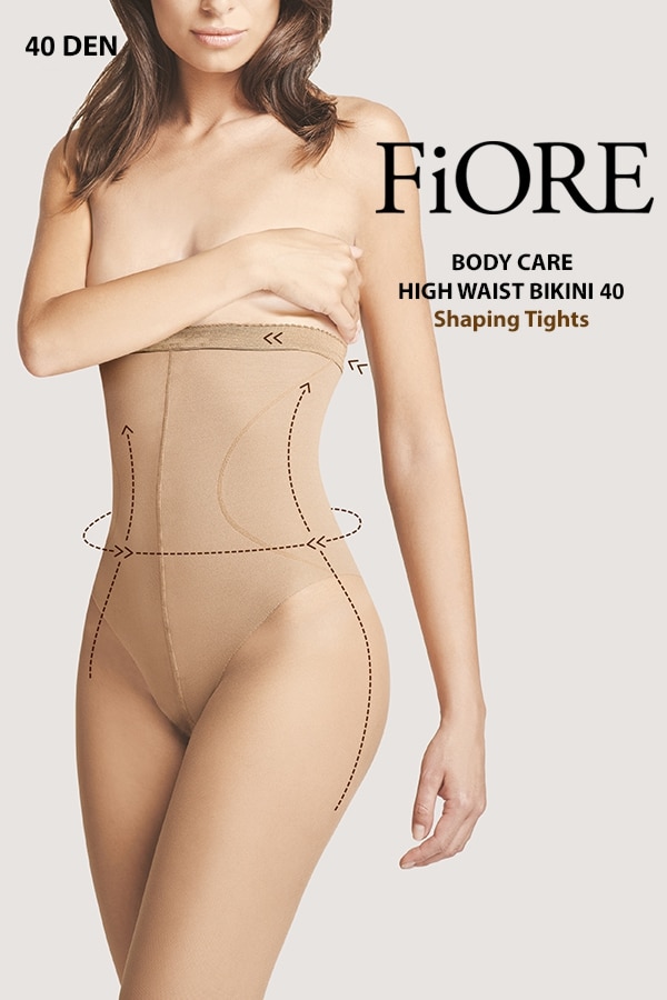 Ciorap FIORE BodyCare High Waist Bikini 40 Den, Light Natural