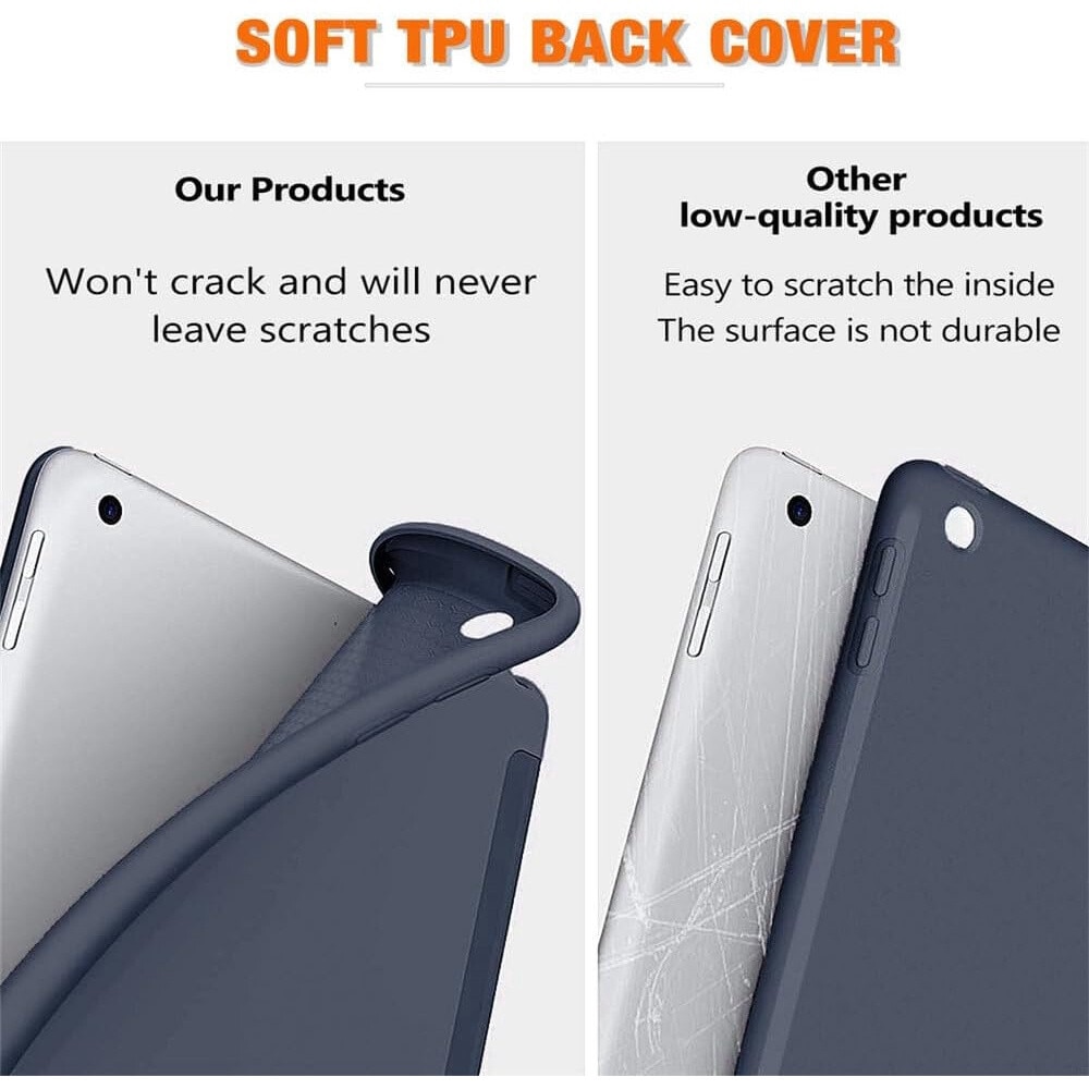 Husa pentru tableta iPAD Air11 2024, iPAD Air 5/4, 10.9, model 2022/2021/2020, 10.9 inch, Sigloo, interior de piele sintetica, spatele din silicon, rezistent la socuri, Black