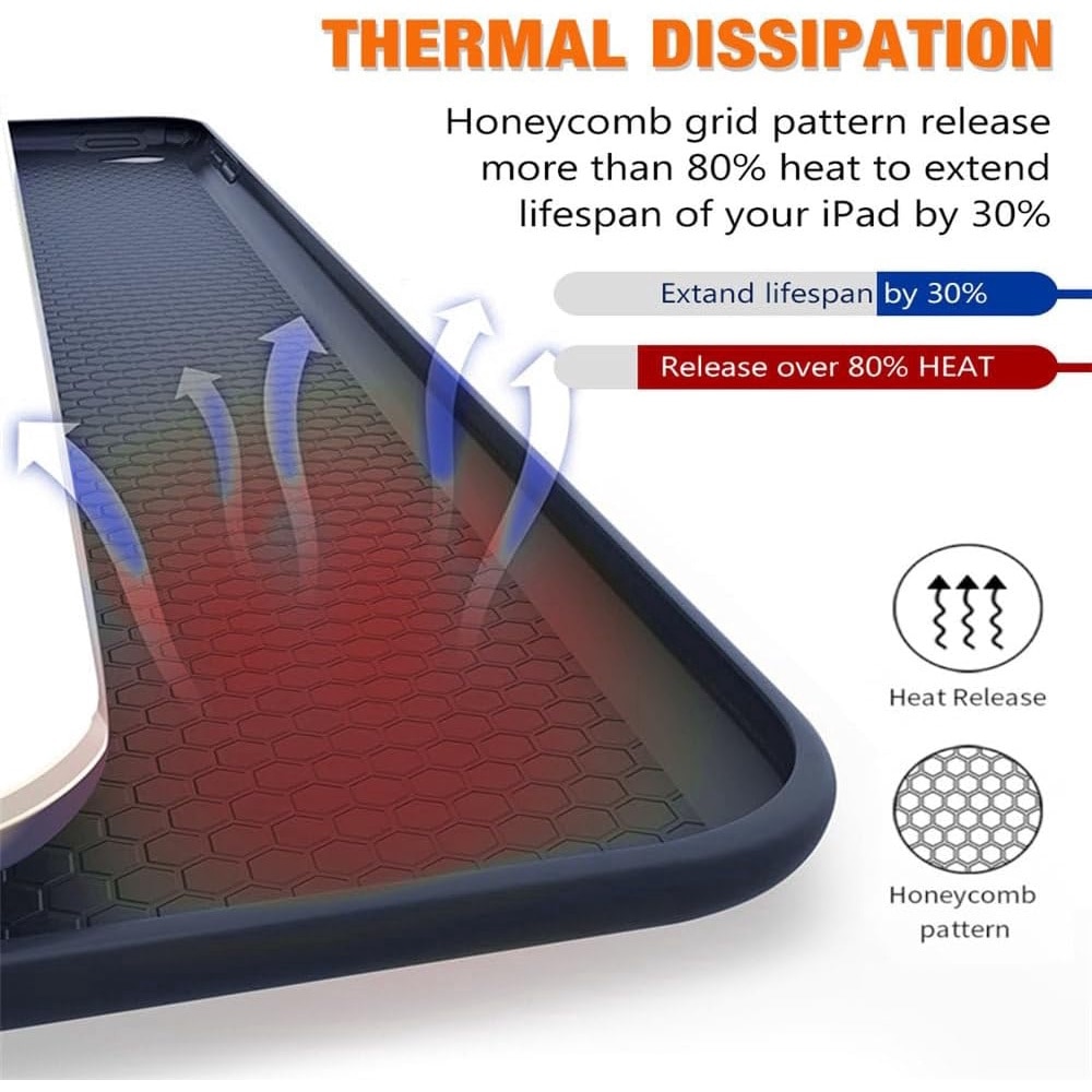 Husa pentru tableta iPAD Air11 2024, iPAD Air 5/4, 10.9, model 2022/2021/2020, 10.9 inch, Sigloo, interior de piele sintetica, spatele din silicon, rezistent la socuri, Black