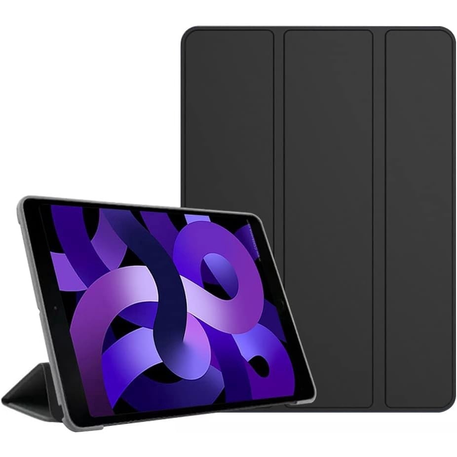 Husa pentru tableta iPAD Air11 2024, iPAD Air 5/4, 10.9, model 2022/2021/2020, 10.9 inch, Sigloo, interior de piele sintetica, spatele din silicon, rezistent la socuri, Black