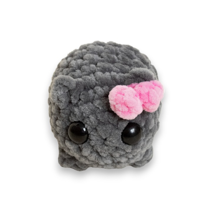 Плюшена играчка, Тъжен хамстер мем, Миринка, ръчно изработена, Плетена, 7 см