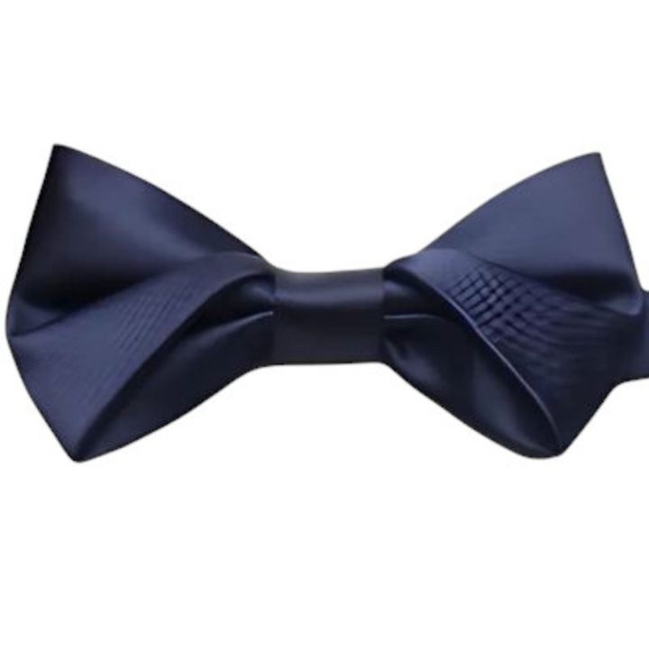 Елегантна синя папионка за мъже – класически аксесоар за костюм, сатен, семпла, идеална за подарък