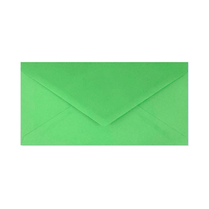 Színes borítékok, Shan, groszek zöld, 100g/m2, 10 db-os készlet, 11x22cm