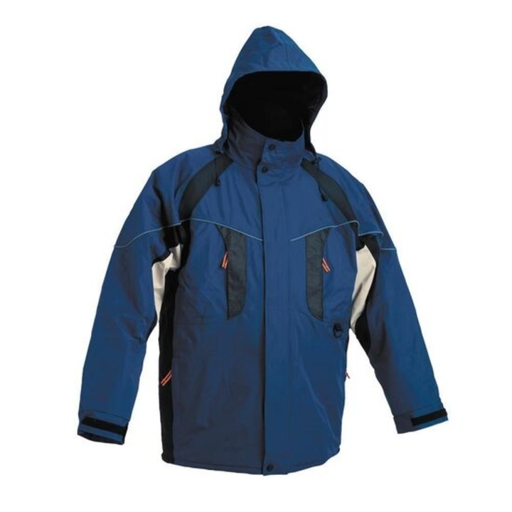 Jachetă de iarnă Cerva Nyala, impermeabilă, glugă în guler, albastru, 2XL