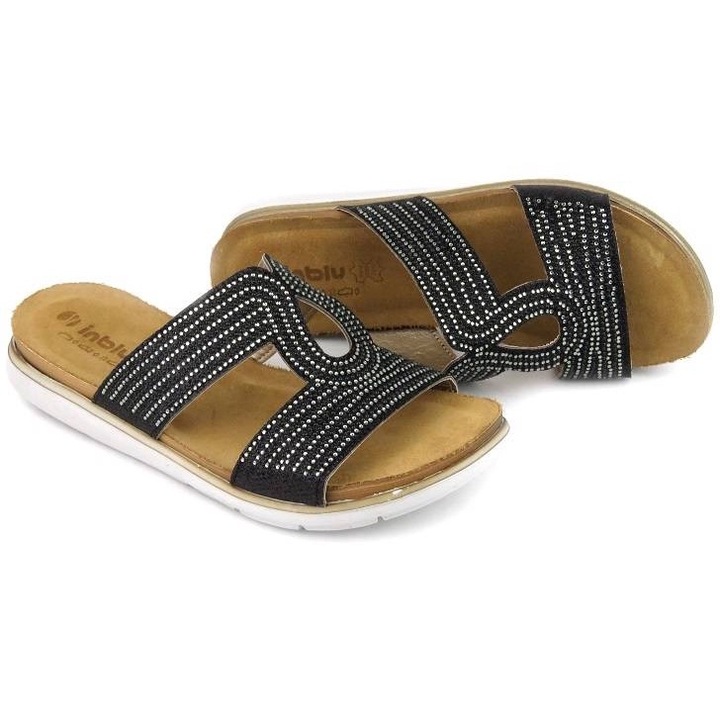 Női papucs, INBLU, eco-bőr, fekete, 36 EU