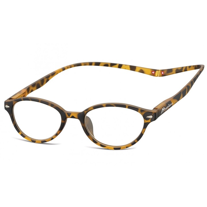 Ochelari de vedere Montana MR61A, unisex, asferici, pantera, set cu etui si stergator, +1.5