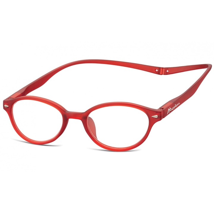 Ochelari de vedere Montana MR61D, unisex, rosii mate, lentile asferice +2.0, set cu etui si stergator