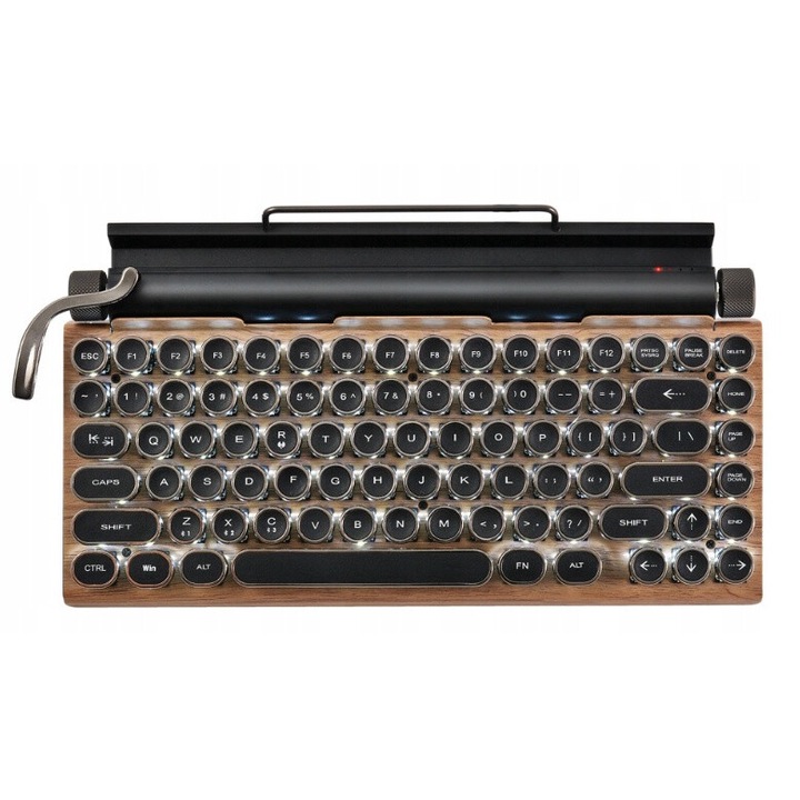 Tastatura, Retro, Mecanica, Bluetooth, Negru