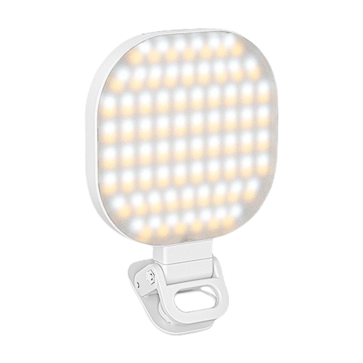 Lumina de umplere pentru camera, 3 temperaturi de culoare, 142 LED-uri, 2000 mAh, Foto/Live/Makeup, Pentru diferite locatii, Portabil, Alb