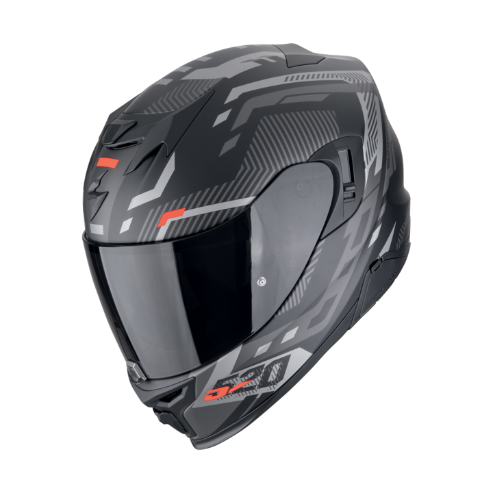 Scorpion EXO-520 EVO AIR Ranka Matt Black-Silver-Red Full Face Мотоциклетна каска Размер S