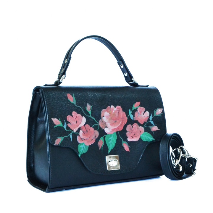 Zea női táska, valódi bőr, kézzel festett