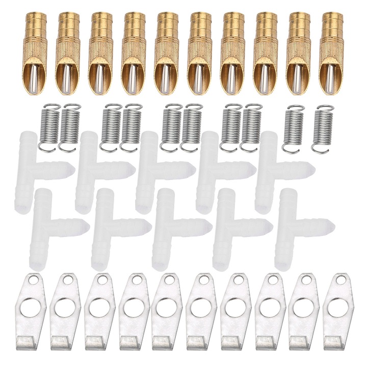 Комплект от 10 броя автоматични адаптера от неръждаема стомана за вода, Enforose, за зайци и плъхове, бели, 30x9 мм