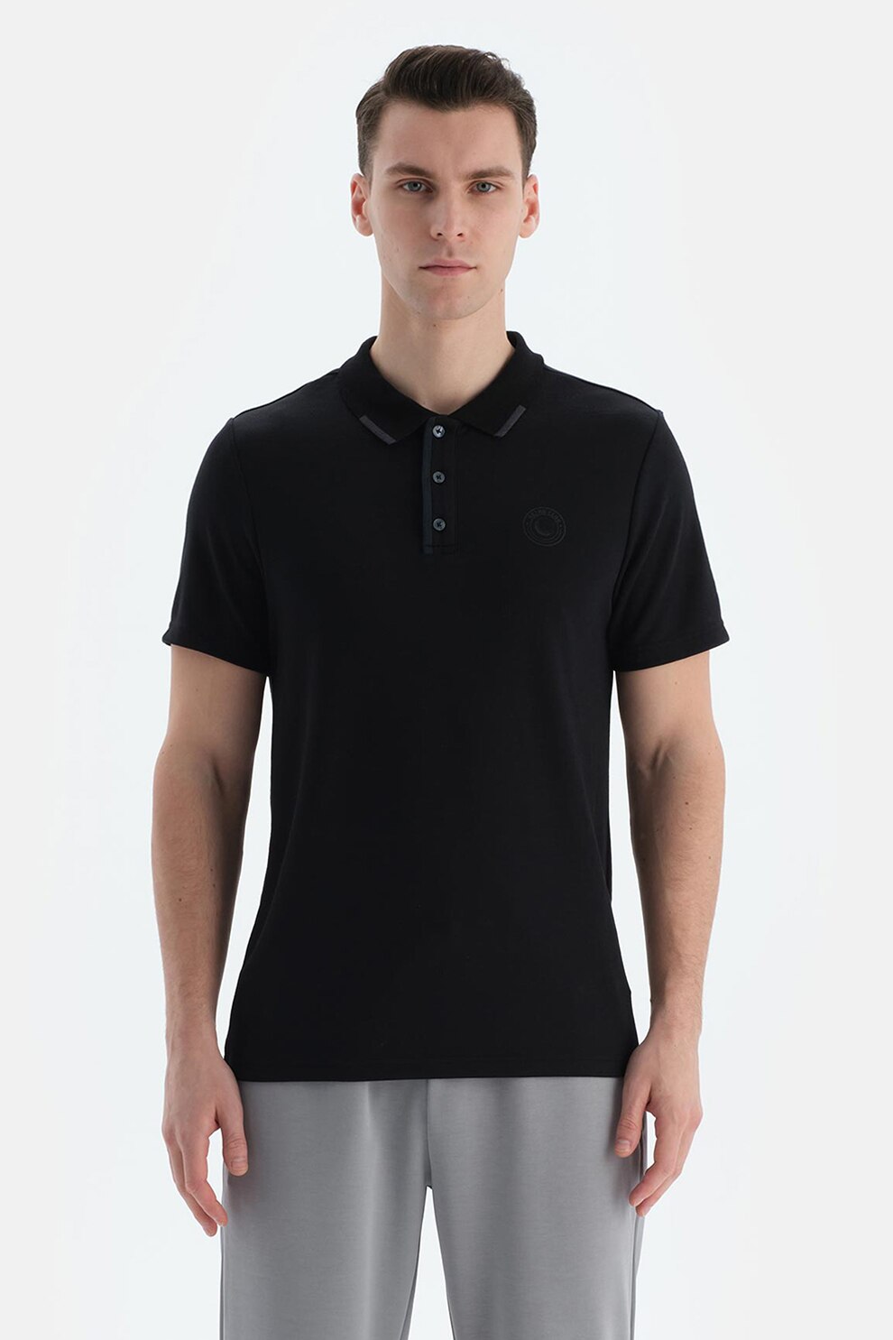 DAGI, Tricou polo din amestec de modal, Negru, L