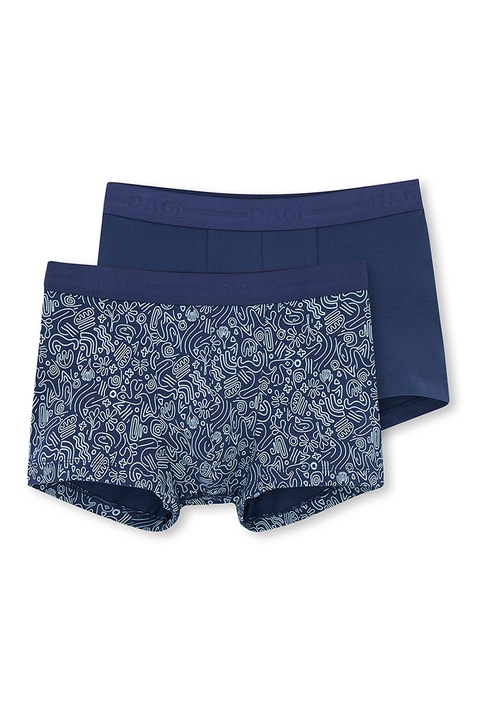 Dagi, Set de boxeri din amestec de bumbac - 2 perechi, Alb optic/Bleumarin, M