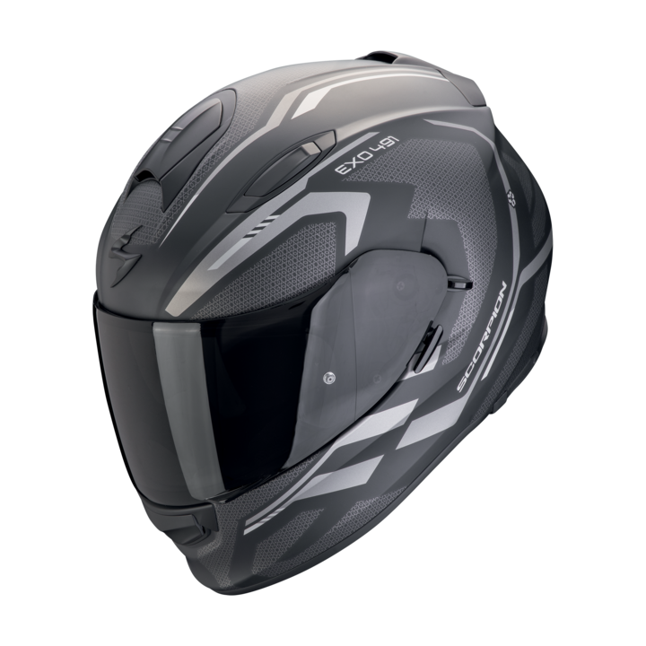 SCORPION EXO-491 Kripta Matt Black-Silver мотоциклетна каска размер S