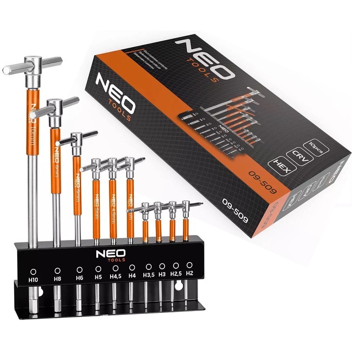 Chei cu stifturi cu stifturi. Set de 10 in stand 2 - 10 mm