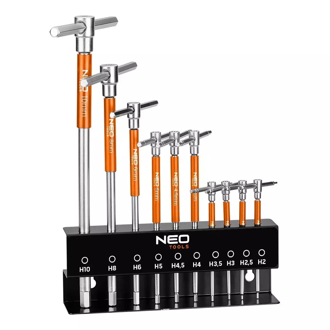 Set de chei imbus NEO TOOLS, 10 piese, diverse dimensiuni, cu