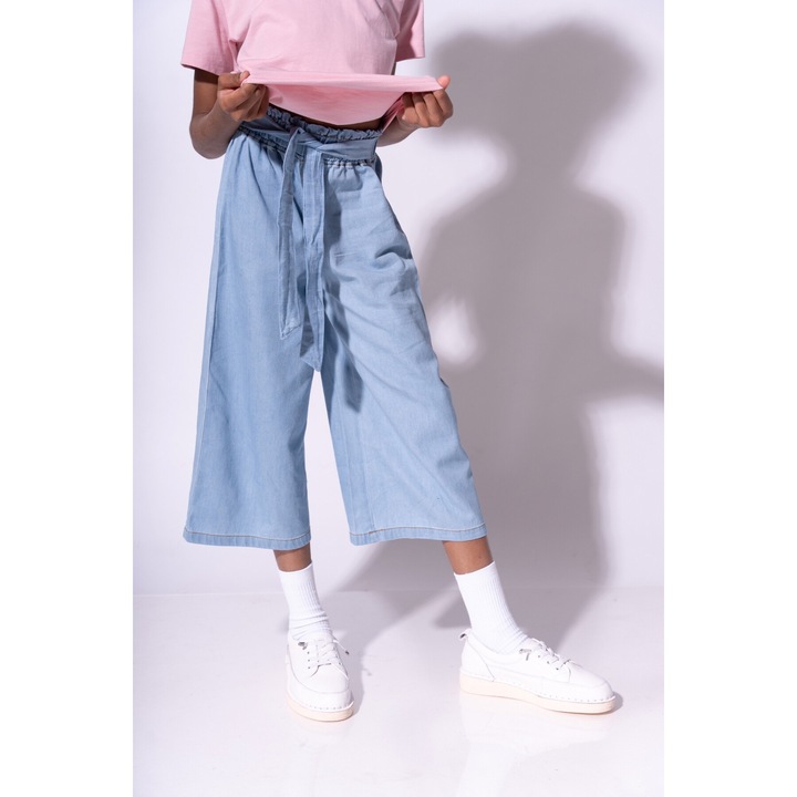 Lánynadrág, MODJEANS, pamut, széles szárú, kék