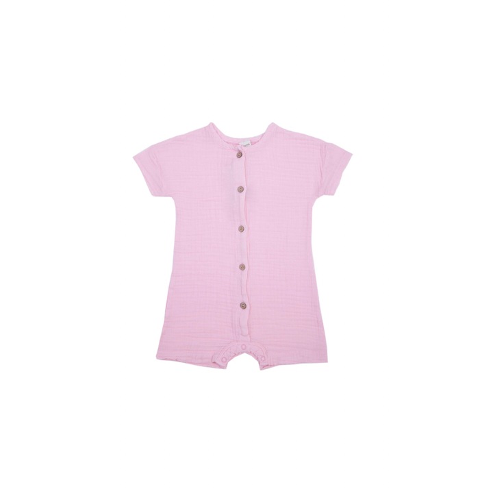 MODJEANS unisex body, pamut, rózsaszín, gombos kivitel, 6-12 hónapra