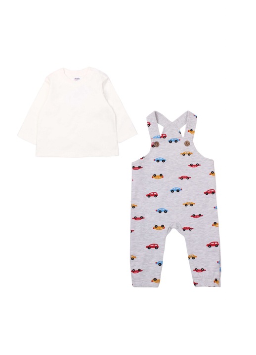 Set Haine Copii, Modkids, Multicolor, Material: Bumbac, Delicat Si Respirabil, 74, 6-9 Luni, Butoane Reglabile Pe Bretele, Capse Confortabile In Zona Scutecului, Camasa Alba Clasica Cu Maneci Lungi