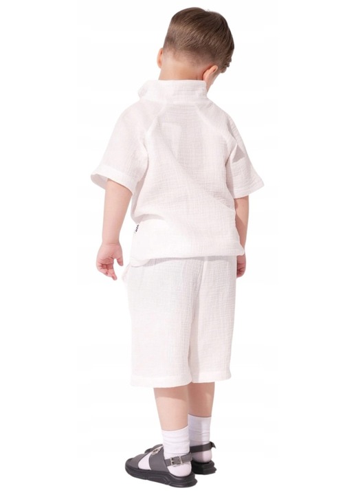 Set elegant din doua piese MODJEANS, bumbac, alb, pentru baieti si fete