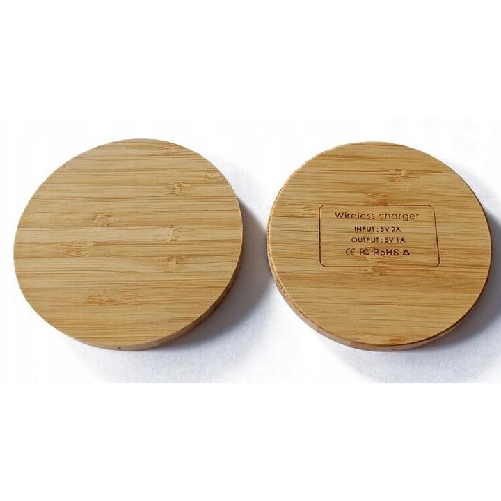 Incarcator wireless, bambus, universal, alcalin